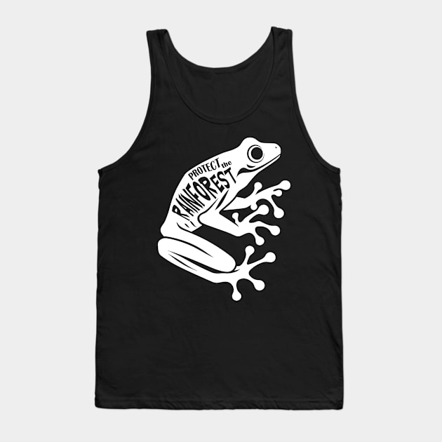 White Dart frog - Protect the rainforest Tank Top by PrintSoulDesigns